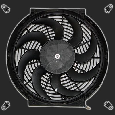 Электровентилятор охлаждения в сборе с кожухом 410 мм х 425 мм (120W) /сабли/ 58386 - фото 37270