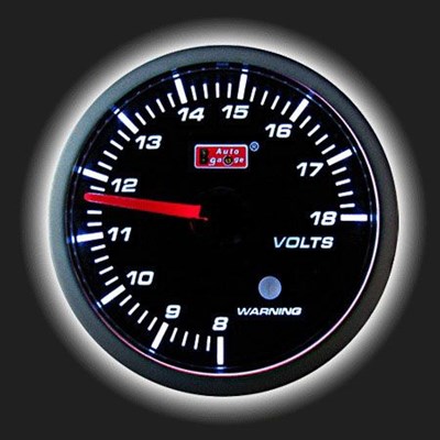 Прибор AUTO GAUGE вольтметр /60 мм/ с тонированным стеклом, 270 град., с индикатором и бипером 64096 - фото 40756