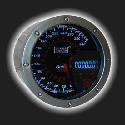 Прибор AUTO GAUGE спидометр /125 мм/ с цифровым дисплеем, на подставке 66013 - фото 41904