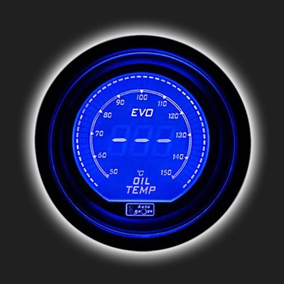 Прибор AUTO GAUGE температуры масла /52 мм/ Digital Gauge Series, с тонированным стеклом, синяя подс 72201 - фото 45693