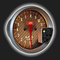 Прибор AUTO GAUGE тахометр /125 мм/ c внешней вспышкой, карбоновый циферблат, с памятью, на подставк 58682