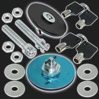 Замки капота универсальные с ключом Круглые чёрные (комплект) 61879