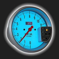 Прибор AUTO GAUGE тахометр /125 мм/ c внешней вспышкой, люминесцентный, с памятью, на подставке, 0-1 64104