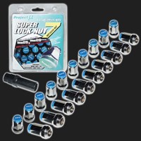 Гайки колёсные закрытые стальные M12x1,25 Project Mu Style Super Lock Nut 7 синие (20 штук) 71954