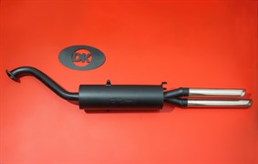 Прямоточный глушитель DK Pro ВАЗ 2101-2107 с раздвоенной насадкой из нержавейки комфорт 73660