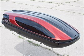 Автобокс LEVEL "Касатка" ЧЕРНО-КРАСНЫЙ 450L ДВУСТОРОННИЙ 74329